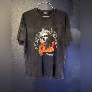 Black Oversized BoohooMAN Vintage Tee.